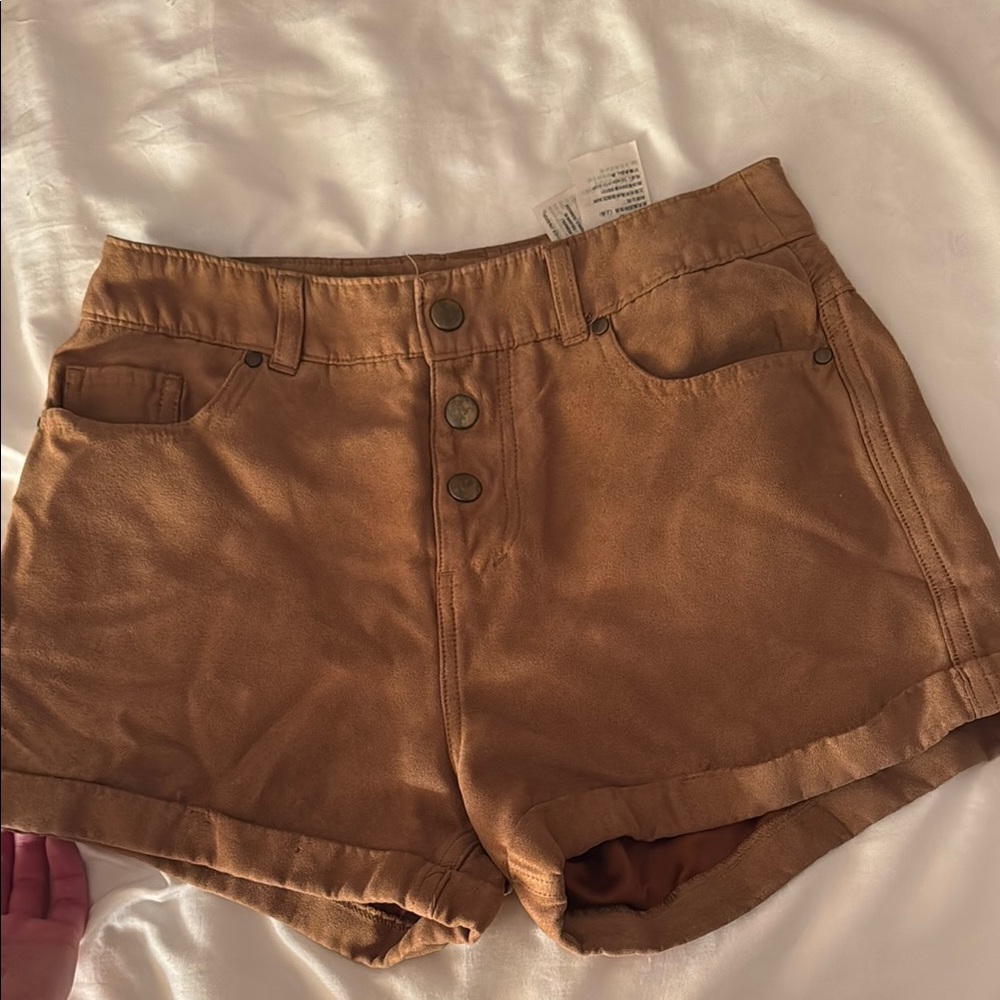 Brown Women's High-Waist Shorts